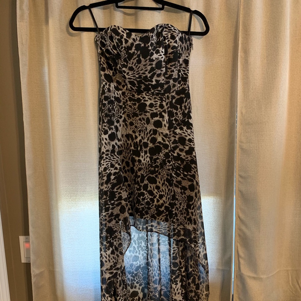 High low animal print dress